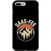 Alpine Ski Travel Winter City Mountain E Custodia per iPhone 7 Plus/8 Plus Saas-Fee Montagna Retro Tramonto Alpino