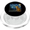 Cute and Funny Cat Designs Tees and Gift Cat Van Gogh Style Starry Night Art Funny Graphic Design PopSockets PopGrip per MagSafe