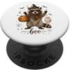 Boo Raccoon Halloween Co Simpatico disegno di strega di procione Boo di Halloween o scherzetto PopSockets PopGrip Adesivo