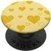 Yellow Aesthetics Gifts Giallo Beige Cuori Pattern Love San Valentino PopSockets PopGrip Adesivo