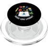 First Day Retro Structured Literacy Acad Lettura Insegnante Pace Amore Alfabetizzazione Womens Phonics Decoding PopSockets PopGrip per MagSafe
