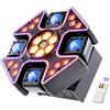 PUZILOZA Testa Mobile LED 150W 4 in 1,Occhio d'Ape RGBW con Fascio a 4 Bracci e Wash RGB,Beam Luci Discoteca con Telecomando DMX512,Luci da Palcoscenico per DJ Feste Disco Club Natale Concert Matrimoni