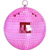 DJBoomy Palla a specchio, 20,3 cm, luce riflettente per danza e discoteca, con anello da appendere, per DJ Club, feste, decorazione per la casa, riunioni di famiglia, palcoscenico dal vivo (20,3 cm, rosa)