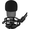 Frgyee Shock Mount avec Couvercle de Pare-Brise en Mousse, Sospensione Anti-Vibrazione Clip de Support de Micro avec Filter Anti-pop pour Seiren Mini Micro