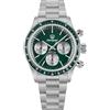 watchdives WD6263 Orologio cronografo vintage giapponese VK63 Meca al quarzo con vetro zaffiro, impermeabile fino a 100 m, BGW9, blu luminoso, cinturino in acciaio inox, da uomo, verde/5 chiusure