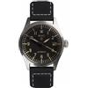 MWC Classic 40 Aviator Automatico Acciaio Nero Data Pelle Zaffiro Militare Orologio Uomo