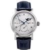 Sugess SU2153SW MoonPhase Master Seagull ST2108 Movimento Sapphire Crystal Orologio meccanico automatico da uomo 1963, Argento, Cinturino