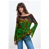 Desigual, Blusa asimmetrica stampata m. c. lacroix, Donna, Viscosa, Verde, L