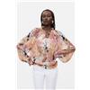 Desigual, Blusa stampata con cordoncino, Donna, Poliestere, Bianco, L