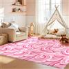 Enyhom Tappeto Salotto Peloso, Morbido Tappeto Cameretta Bambina Antiscivolo Tappeti Camera da Letto - Motivo Arcobaleno - Tappeto Camera Bambini Lavabile(Rosa, 120 x 160 cm)