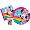 Isola Party Kit festa di compleanno Minnie Rainbow Make Me Smile per 8 persone eco-friendly (8 piatti di carta ⌀ 23 cm, 8 bicchieri di carta 200 ml, 20 tovaglioli di carta 33x33 cm)