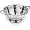 Forgast Scolapasta Perforato con Manico Due Manici 34 cm, Acciaio Inossidabile Inox, Colapasta Colabrodo Collino Cucina per Pasta, Verdura, Frutta, Argento