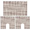 Pierre Tappeti PARURE tappeti sagomata giro water e bidet per bagno CRAZY TORTORA in micorfibra misto cotone, morbidi antiscivolo lavabili in lavatrice, tappetini lavabo (1pezzo cm.45x75 + 2pezzi cm.40x45)