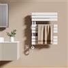EMKE Scaldasalviette Elettrico con WIFI Termostato 76x60 cm, 400W Bianco, Scaldasalviette a Basso Consumo, Resistenza Riscaldante con Timer, Termoarredo Bagno, Scaldasalviette Elettrico Bagno