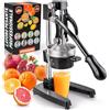 Zulay Kitchen professionale spremiagrumi - manuale citrus stampa e spremiagrumi - metal lemon squeezer - premium quality heavy duty manuale juicer arancione e lime spremi press stand, black