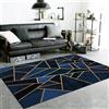 Tappeti Design Tappeto Moderno Salotto Pelo Corto Tappeto 60 X 180 CMgeometrico nero blu scuro Grande, Antiscivolo, Lavabile, Cameretta dei Bambini, Soggiorno 60x180cm
