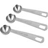 Gosknor 3pz Cucchiai Dosatori in Acciaio Inossidabile, Set di Cucchiaini da Tè 1 Tsp 5ML 5CC, 1/2 Tbsp 7,5ML 7,5CC, 2/3 Tbsp 10ML 10CC Cucchiaio di Metallo Manico Corto per Cucina e Cottura al Forno
