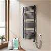 EMKE Radiatore da Bagno, 120 x 50cm, 500W, Scaldasalviette con WIFI Termostato, Curvo, Antracite colore, Termoarredo Asciugamani da Bagno