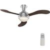 Wiltec Ventilatore da soffitto Ø 130 cm con 3 pale, lampadario ventilatore con 3 velocità, telecomando, timer, modalità estiva e invernale, 55 W