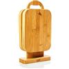 bambuswald© Set Di 6 Taglieri Ecologici Da Colazione Con Supporto, 100% Bambù Sostenibile, Taglieri Da Colazione, Supporto Per Taglieri, Tagliere Di Legno