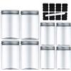Aoligei Meixi - Set di 8 barattoli ermetici in plastica per alimenti con coperchio, resistenti, rotondi, ideali per la conservazione di prodotti secchi in cucina e in casa, burro di arachidi, set da 8 (3,6 l