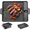 PORFOYO Piastra per barbecue a induzione, piastra in ghisa, rettangolare, griglia a gas, da campeggio, da campeggio, da campeggio, da campeggio, da campeggio, con rivestimento antiaderente, per piani cottura
