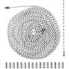 Gosknor 3m Catena di Trazione per Ventilatore Soffitto, Metallo Estensione Catena Trazione per Luce con 20 Connettori 3mm Tiranti per Catena di Perline Catena di Trazione per Lampada (Argento)