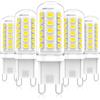 Eco.Luma Lampadina G9 LED 3 W equivalente 40 W 50 W G9 alogena, 500 lm, mini lampadina, bianco freddo 6000 K, senza sfarfallio, AC220-240 V, non dimmerabile, confezione da 5