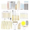 QWORK® 61 Pezzi Kit di Strumenti per Ceramica, Strumenti per Modellare Argilla con Punte in Acciaio Inossidabile, per Arte Fai-da-te, Incisione, Modellazione