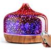 Porseme Diffusore di aromi 500ml,Vetro soffiato a mano,con Telecomando | 3D Umidificatore Ultrasuoni,7 LED che Cambiano Colore,senza BPA,Diffusore per Ambienti ultimi 15-21 ore per casa (Rosegold)