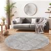 SIMPEX tappeto shaggy rotondo grigio chiaro 200 cm a pelo lungo moderno tinta unita come elemento centrale decorativo