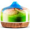 Porseme Diffusore di aromi, 500 ml, diffusore di vetro soffiato a mano, per oli essenziali, umidificatore a ultrasuoni, silenzioso, 7 tipi di colori di luce LED, ultime 15-21 ore, senza BPA per casa