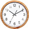 CARMOTTER Orologio da parete, 25,4 cm, silenzioso, vintage, con cornice in legno e numeri arabi audaci per soggiorno, camera da letto, ufficio, arredamento