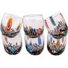 MurArt Bicchieri di Murano.Collezione DREAM. Set 6 Bicchieri da 35 ml Alt 10,5CM.In Vetro soffiato, Lavorato a Mano artigianalmente. Made in Italy (Nero, Bicchierini Liquore 6Pz)