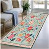 BORKOY Tappeto Lungo Per Corridoio Verde Chiaro 1.8 Metri, Tappeti Passatoia Cucina Antiscivolo Lavabile con Fiori, Tappeto Runner Morbido Per Ingresso Lavanderia Bagno Vintage 50x180cm