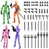 HTTDSLF 4 pcs T13 Action Figure Con Più Giunti, T13 Action Figure Set (Assembly completato), Action Figure di Robot con Più Giunti per Decorazione Desktop (Arancione, Rosa, Viola, Verde)