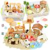 VBACALA Sabbia Magica Set con Sabbiera a 2 Piani,500g Sabbia,Figure di Cani Gatti,Set Sand Tema Animali Domestici,Gioco sabbia Sensoriale per Bambini 3+ Anni,Regalo per Bambini e Bambine