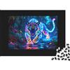 OERSZGINHFNH Tigre Fluorescente Puzzle 1000 Pezzi Carta Puzzle per Adulti Scena Notturna Neon Gioco di Puzzle 1000 Pezzi Relax Decorazione Regalo 52x38cm/1000pcs