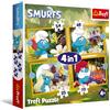 Trefl - Puffi, La vita nel villaggio dei Puffi - 4 puzzle, da 35 a 70 pezzi - Vari livelli di difficoltà, puzzle colorati con i personaggi del film, divertimento per bambini dai 4 anni in su