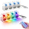 Ycaaeo 2 Pezzi Mini Tastiera Antistress Trasparente, Giocattolo Fidget Tastiera, Pulsante Tastiera Antistress Giocattolo con Luce LED, Fidget Clicker, Alleviare lo Stress