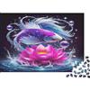 VHJRNXPMZBTL Colorata Carpa Koi Puzzle 1000 Pezzi Carta Puzzle per Adulti Scena di Loto sull'Acqua Relax Regalo Famiglia Decorazione Casa 38x26cm/1000pcs