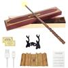 CJBIN Bacchetta magica di Hermione Granger con luce, 39 cm, con ricarica USB, in confezione regalo, con biglietto, mappa e supporto