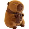 TOPLITHE Capibara peluche, Capibara peluche giocattolo animale di peluche con sciarpa regalo for bambini amico compleanno Natale(25CM)
