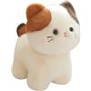 HOMEXYLYL Animale di pezza del gatto calico dei cartoni animati, carino con bavaglino morbido cuscino in peluche for bambini ragazze ragazzi decorazioni for la camera regali di compleanno(Nakedkitten)