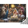 OERSZGINHFNH Scena della Natività Puzzle 1000 Pezzi Puzzle per Adulti Puzzle 1000 Pezzi Carta Notturno Natale Famiglia Relax Regalo 38x26cm/1000pcs