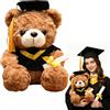 RNPKZ Orsacchiotto di peluche, orsacchiotto di esamo, orsacchiotto di laurea personalizzato, orsetto di peluche con diploma e cappello da dottore, regalo superato (marrone scuro)