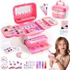 Hapikids Trucco per bambini da 3 a 10 anni, giocattolo per bambini dai 3 agli 8 anni, set di trucchi per bambini, regalo di compleanno per ragazze, valigetta regalo