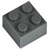 Q-Bricks Sacchetto da 250pz. Mattoncino 2X2 Grigio Scuro 851