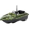 Owneed Barca da pesca con telecomando mimetico, 500 m, capacità di carico 1,5 kg, barca mimetica telecomandata, barca da esca elettrica e barca alimentatrice con LED per pesca notturna, carico di