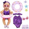Carreuty Set da 8 pezzi da nuoto per bambole, costume da sirena da 43 cm